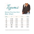 thumbnail image 3 of TIYOMI Women Plus Size Tops Long Sleeve V Neck Eyelet Sexy Shirt Grey Plaid Shirts Fall Autumn Winter Casual Loose Fit Tunic Tops XL 14W 16W, 3 of 3