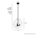 thumbnail image 6 of Hunter - Sacha 3-light Natural Black Iron, Medium Size Pendant Light, Dimmable, Modern Style, Globe Shaped, for Bedrooms, Kitchens, Dining, Living Rooms - 19658, 6 of 7