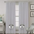 thumbnail image 2 of Rivana Home Decor 100% Polyester Room Darkening Tab Top Curtains Window Treatment Panels for Living Room, Hall & Kitchen (Silver,70"W x 63"L,2 Panel), 2 of 8