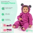 thumbnail image 7 of Cuddle Club Fleece Baby Bunting Bodysuit One Piece Hooded Romper Outerwear, Newborn Pink & Purple 2-Pack, 7 of 7
