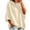 Beige, variant on Ladies' Casual Hooded Drawstring 3/4 Split Sleeve Sweatshirt Tops Oversized Pullover Tops, Basic Daily Wear Shirts Blue XXL