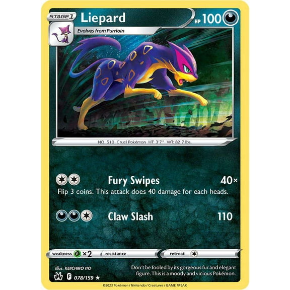 Pokemon Crown Zenith Rare Liepard #78
