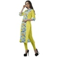 thumbnail image 4 of Moomaya Tunique Droite en Coton pour Femmes, Kurta Imprimée Prête à Porter, Col en V, Tenue d'Été, 4 of 6