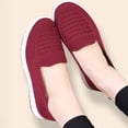 thumbnail image 4 of longantii Women's Orthopedic Knit Flat Loafers Breathable Mesh Round Toe Comfortable Slip On Walking Shoes Casual Lightweight Daily Footwear for Ladies Red, 4 of 4