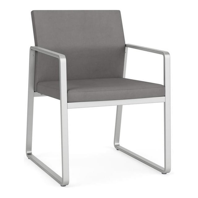 Gansett Reception Waiting Room Guest Chair / Silver Steel / Light Gray