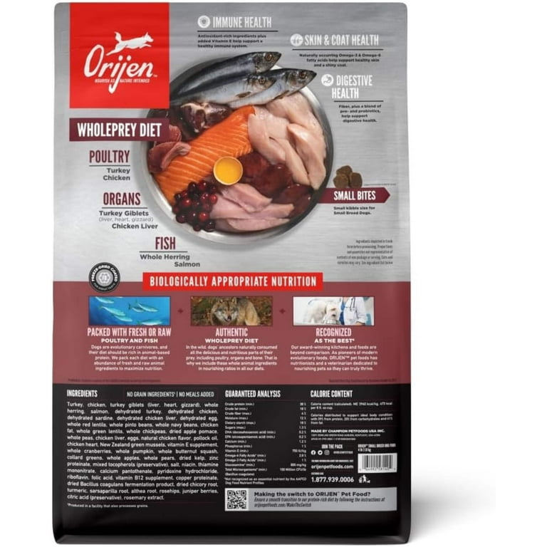 Orijen Small Bites Small Breed Dry Dog Food, Protein-Rich