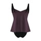 thumbnail image 4 of Conjunto de Bikini de Cintura Alta para las Mujeres Color Sólido Correa sin Espalda Dos Piezas, Bloque de Color Fuera Del Hombro Tanjini Traje de Baño, 4 of 7