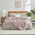 thumbnail image 5 of Chenille Waffle Knit Throw Blanket Reversible Bedding Blanket, 50"x60", Pink, 5 of 7