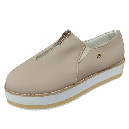 

Wesracia Ladies Fashion Solid Color Low Top Platform Platform Heel Casual Shoes