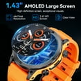 thumbnail image 2 of Haulvean 1.43-inch AMOLED Men's Military Smart Watches, with Answer/Make Calls/120 Sports Modes, Outdoor Fitness Tracker Watch, fits for Android and Iphone Devices (Vibrant Orange), 2 of 6