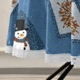 thumbnail image 5 of 60 Inch Round Tablecloth with White Lace Trim Fall Table Cover for Elegant Dining Decor Snowflakes and Smiling Snowmen, 5 of 8