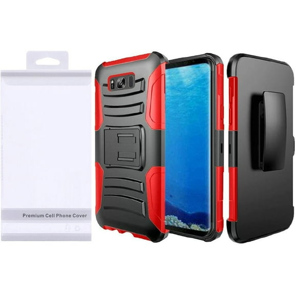 GSA Hybrid Kickstand Case Holster For Samsung Galaxy S8 Black, Red