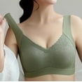 thumbnail image 5 of Penkiiy Women Bras Woman's Embroidered Glossy Comfortable Breathable Bra Underwear No Rims Green Bras, 5 of 6