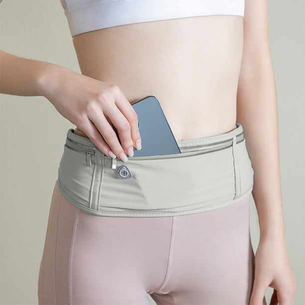 Riñonera para correr para mujer | Riñonera transpirable e impermeable para gimnasio con correa ajustable y banda reflectante con orificio para auriculares | Cinturón ligero para correr, senderismo y