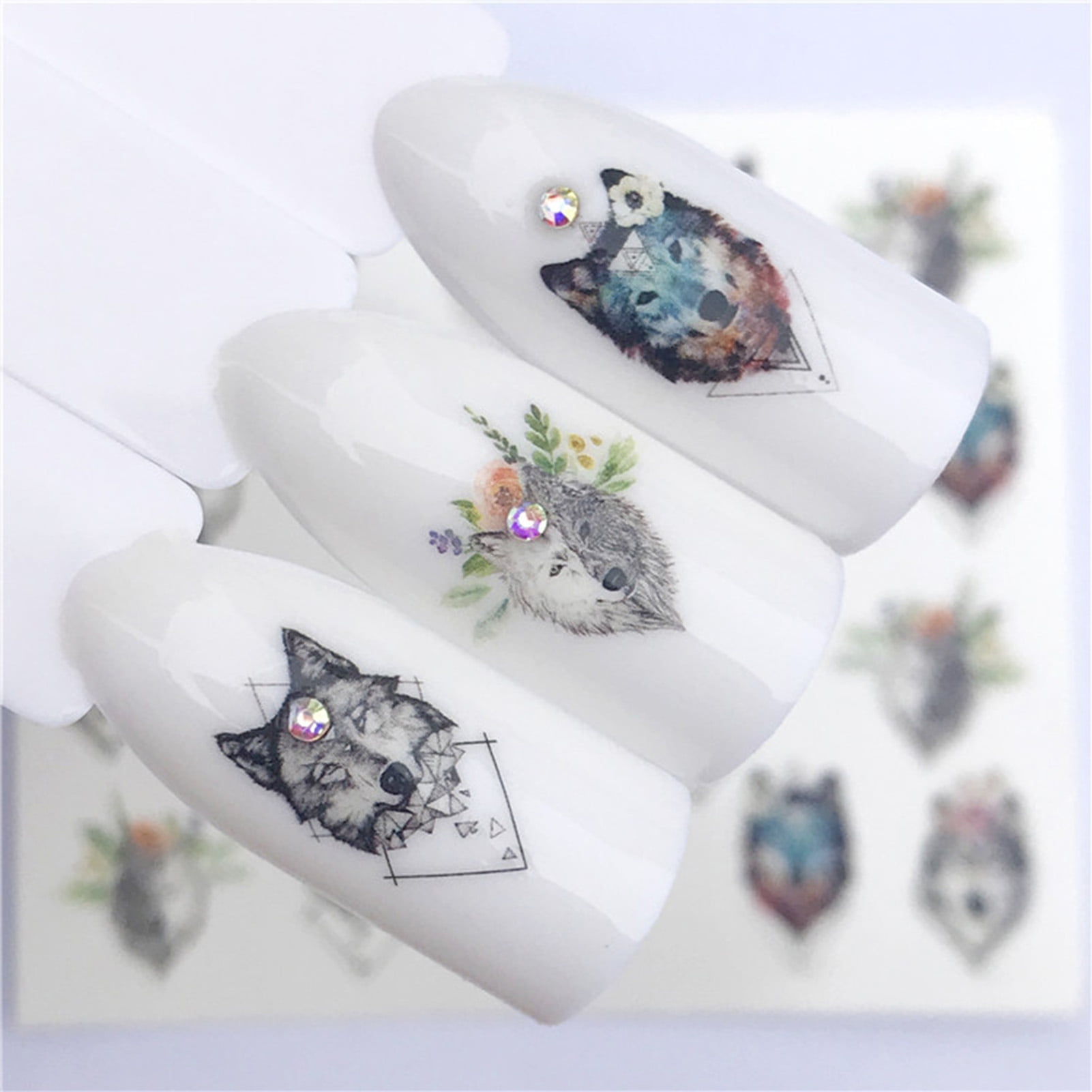 Enjoymall ??Nail Adhesive Sticker?Elk Wolf Animal Pattern?Nail  Decoration?Accessory?2D Nail Art Sticker Decal?for??? - Walmart.com