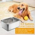 thumbnail image 3 of Oneisall 2 Pack 3.2 Gallons Large Dog Water Bowl and Dog Food Bowl, 304 Stainless Steel L Dog Bowl for Large Dogs, Silver, 3 of 9