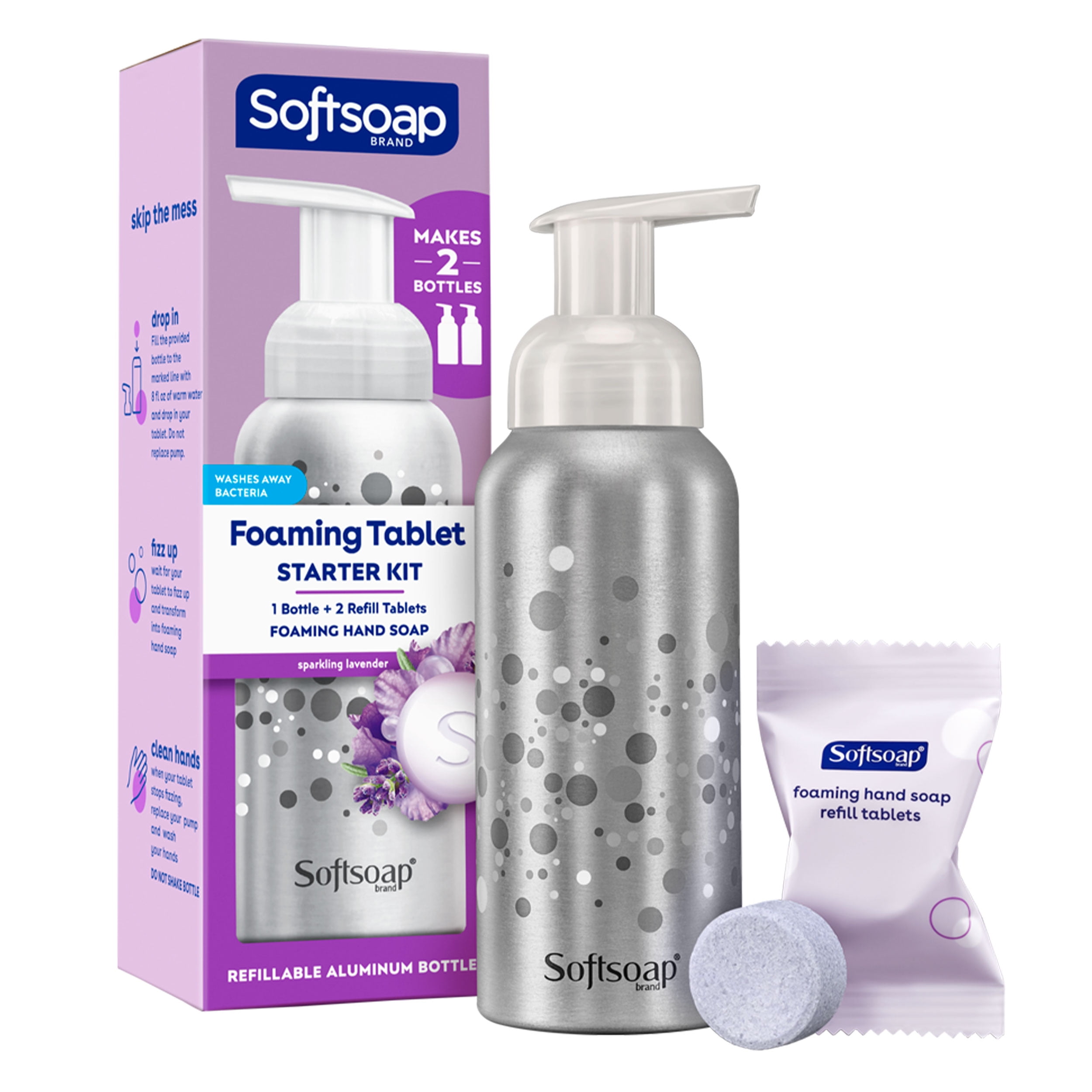 Softsoap Foaming Hand Soap Tablets Starter Kit, Sparkling Lavender 2