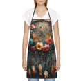 thumbnail image 3 of Yiaed Floral Dreamcatcher Elegance Print Kitchen Apron with Hand Wipe Pockets,Big Pocket,Aprons for Women with Pockets, Waterproof for Cooking Baking, 3 of 7