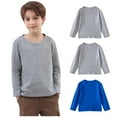 thumbnail image 2 of ZACPNCV 3PC Girls Long Sleeve T Shirts Kids Crewneck Fall Winter Tops Basic Tees Gray 2-3 Years, 2 of 8