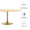 thumbnail image 3 of Modway Lippa 60" Round Wood Grain Dining Table in Gold Natural, 3 of 8