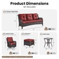 thumbnail image 3 of Jentlehouse Patio Furniture Set,6-Piece Outdoor Wicker Sectional Set with Swivel Rocking Chair,3-Seat Sofa and Ottoman,Patio Conversation for Poolside Porch Yard, 3 of 11
