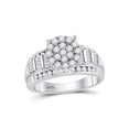 thumbnail image 2 of 10kt White Gold Round Diamond Cluster Bridal Wedding Engagement Ring 1 Cttw, 2 of 4