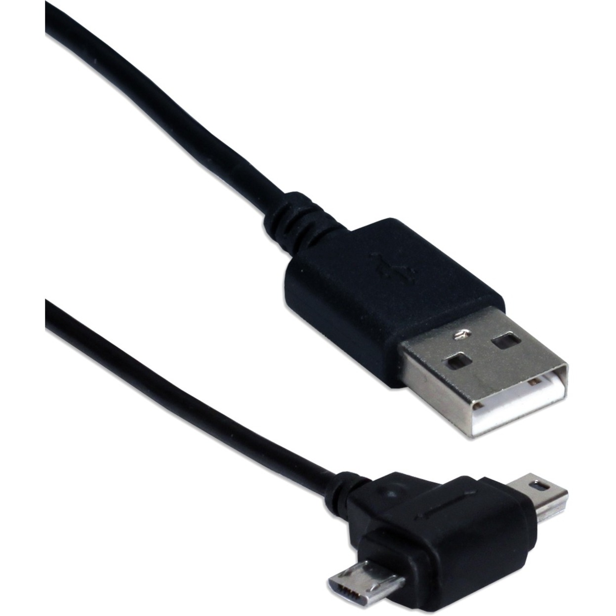 QVS 3ft USB 2in1 Sync & 2.1Amp Charger Cable for Smartphone & Tablet