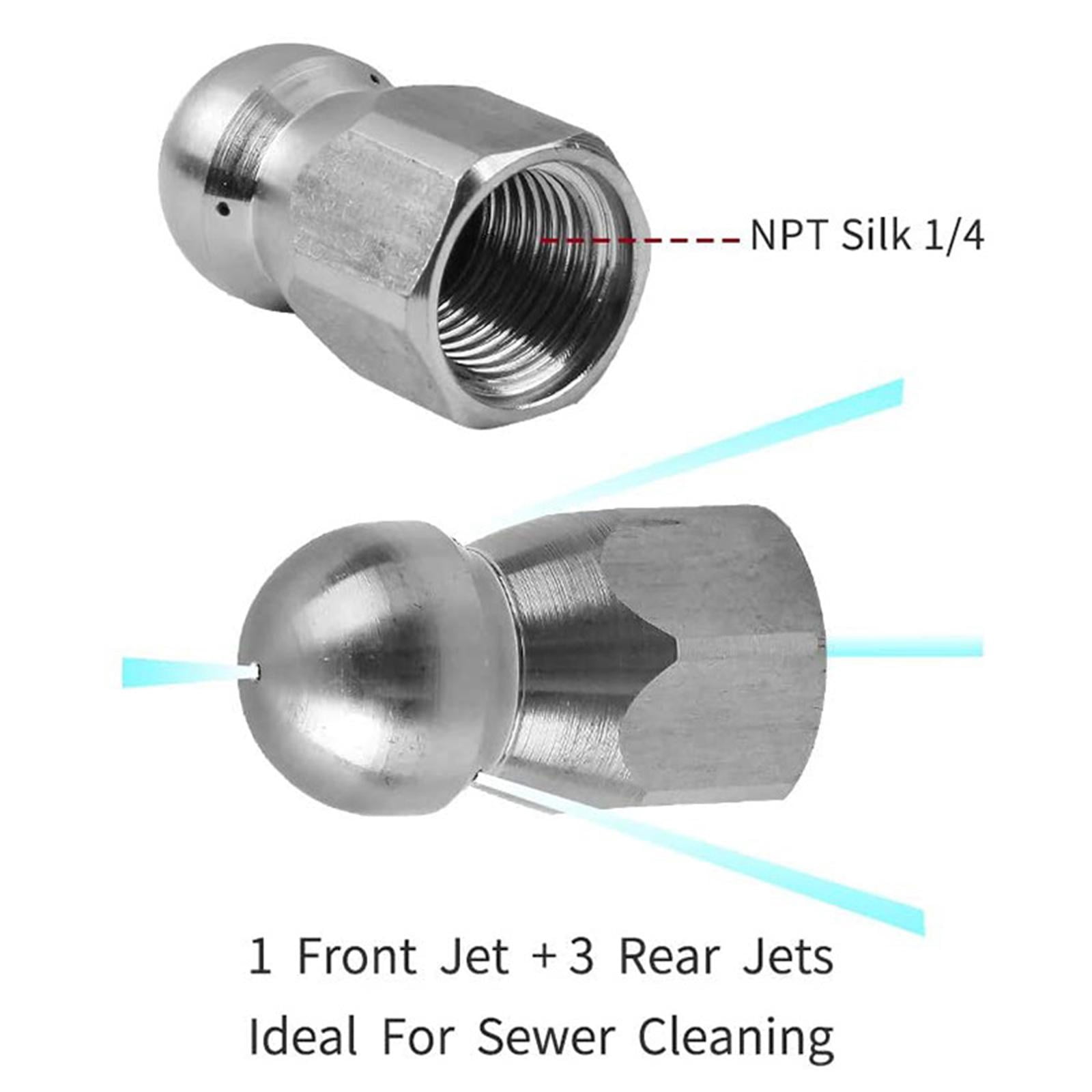 Nishiyuenyi 15M Sewer Jetter Kit for Pressure Washer,Sewer Jetter Nozzles Kit,Drain Cleaning