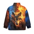 thumbnail image 5 of Uorisanigo Girls Half Zip Sweatshirt with Long Sleeve, Oversized Cool Fire Wolf Sweatshirts for Teen Girl, Fall Fashion Drop Shoulder Pullover Top Jackets Athletic Outerwear, 5 of 7