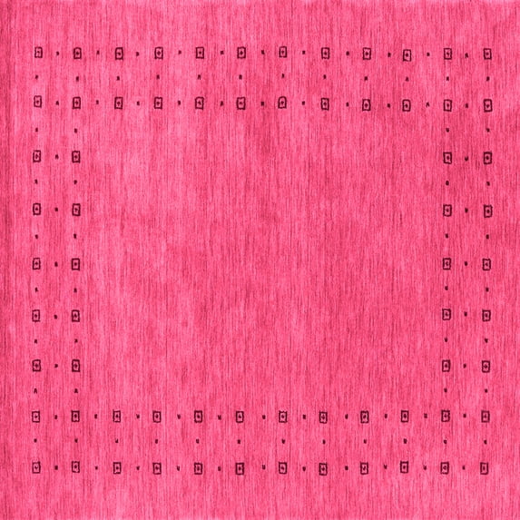 Ahgly Company Indoor Square Abstract Pink Contemporary Area Rugs, 6' Square