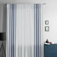 thumbnail image 5 of Abstract Geometric Blue Stripe, Semi Sheer Curtains Drapes for Living Room, Bedroom, French Doors Window 72 Inches Long, White Backdrop Rod Pocket Chiffon Curtain Drapery Voile Draperies Panel, 5 of 6