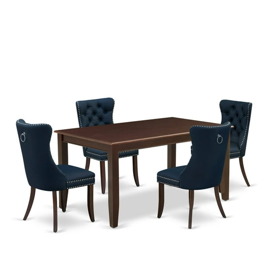 East West Furniture 5 Piece Dining Table Set Consists of a Rectangle Kitchen Table