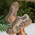 thumbnail image 5 of YOUYEDIAN Sneakers for Women Lace-up Versatile Round Toe Retro Fashion Leopard Print Flat Sneakers Platform Non Slip Comfy Outdoor Walking Shoes, 5 of 5