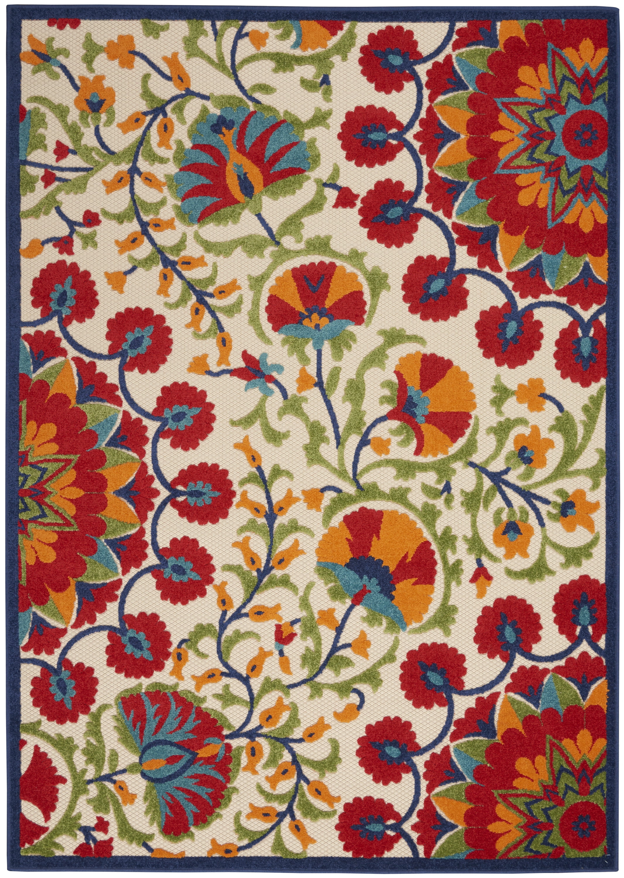 Nourison Aloha Indoor/Outdoor Red/Multi 7'10" x 10'6" Area Rug, (8x11)