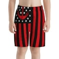 thumbnail image 2 of Cauagu Nautical American Flag Print Swim Trunks for Men,Youth Boys Swim Shorts Compression Liner Beach Shorts Boys' Swimming Shorts 7-20 Years Bathing Suit-Large, 2 of 7