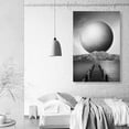 thumbnail image 3 of wall26 - Canvas Wall Art - Black Super Big Moon for Restroom - Modern Home Art Stretched and Framed Ready to Hang - 16x24 inches, 3 of 4