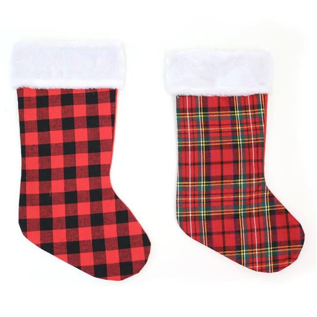 DDI 2319902 Plaid Christmas Stockings with Trim Case of 48 Walmart