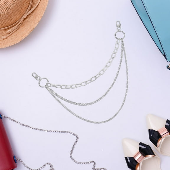 LOLIPPYY 3Pcs Silver Heart Purse Chain for Handbags Durable Alloy Decorative Bag Strap Extender Accessory