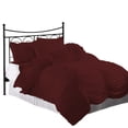 thumbnail image 1 of BedDecor Modern Heirloom Emily Texture 5PCs Gathered Solid (Burgundy, Oversize King) 100% Egyptian Cotton Base Duvet Set, 1 of 5