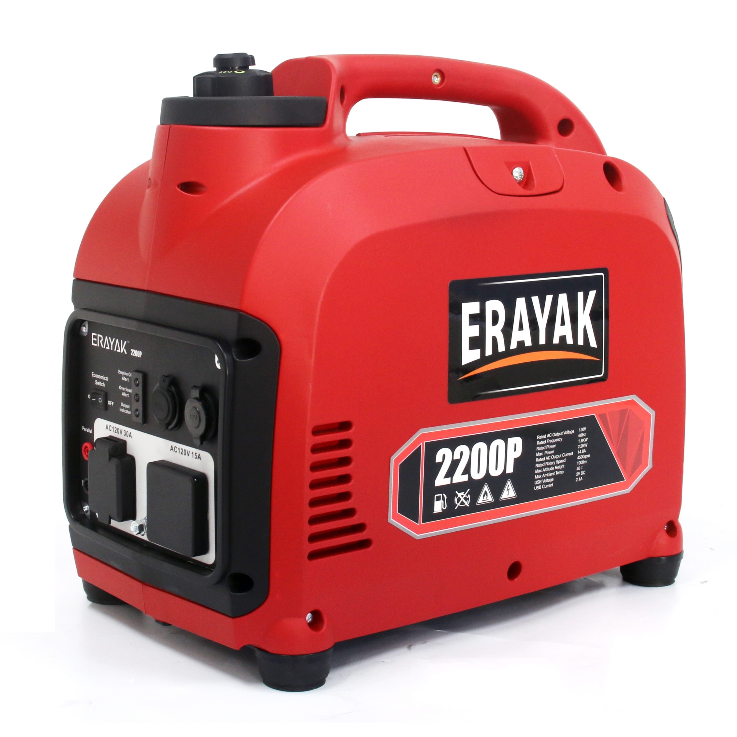 ERAYAK Inverter Generator Portable 2200Watt Quiet Power Gasoline with
