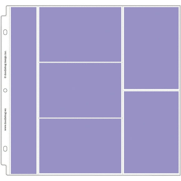 Doodlebug Page Protectors 12"X12" 12/Pkg-(1) 2"X12", (3) 6"X4" & (2) 4"X6" Pocket