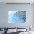 thumbnail image 2 of Rosework Framed Canvas Wall Art, 32x48 Inch, Light Blue and Gold Abstract, Made In USA, 2 of 6