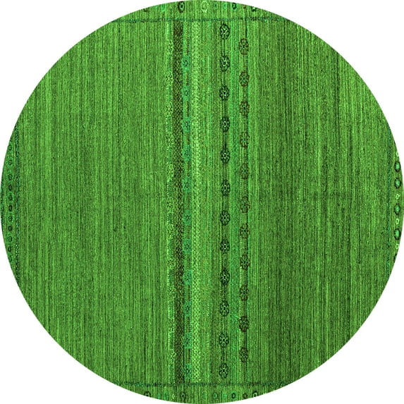Ahgly Company Indoor Round Abstract Green Modern Area Rugs, 6' Round