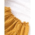 thumbnail image 5 of Mikrdoo Toddler Girls Outfits Wave Point 2 Years Baby Girls Pagoda Sleeve Tops Elastic 3 Years Girls Skirts 2Pcs Clothes Set Yellow, 5 of 8