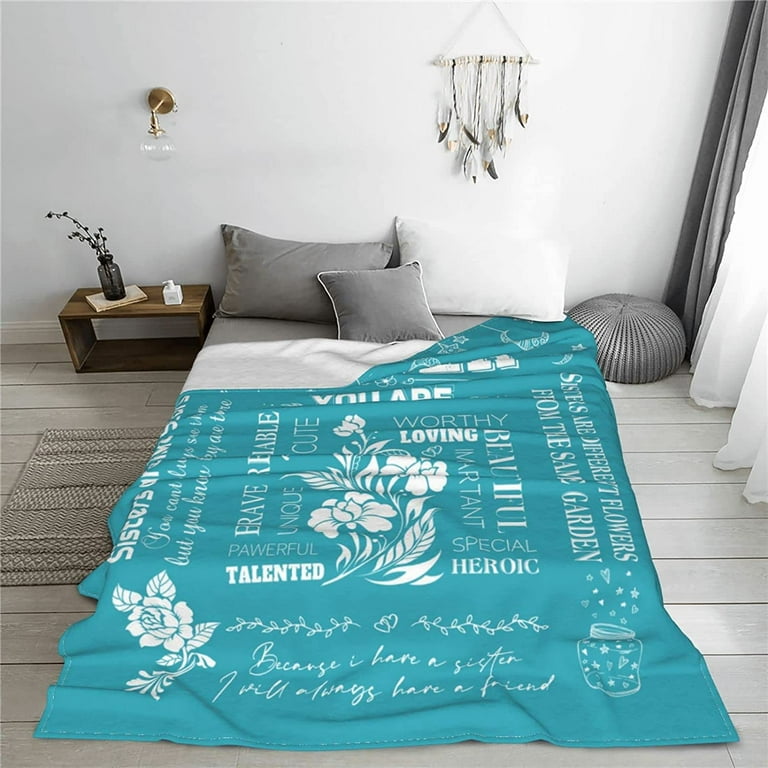 "To My Friend" Flannel Throw Blanket - Pink Flower Butterfly Design, Soft Fuzzy 60"x50", Spiritual Gift