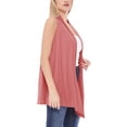 thumbnail image 2 of Women's Sleeveless Long Body Open Draped Front Solid Cardigan Vest S-3XL, 2 of 5