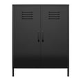 thumbnail image 1 of RealRooms Shadwick 2 Door Metal Locker Storage Cabinet with 3 Shelves, Black, 1 of 8