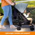 thumbnail image 4 of Ford Bronco HighGear Stroller by Bright Starts, Lightweight Foldable Stroller with Sport Details, Large Storage Basket, Anti-Shock & Lockable Wheels, Unisex Area 51 Blue/Green, 4 of 5