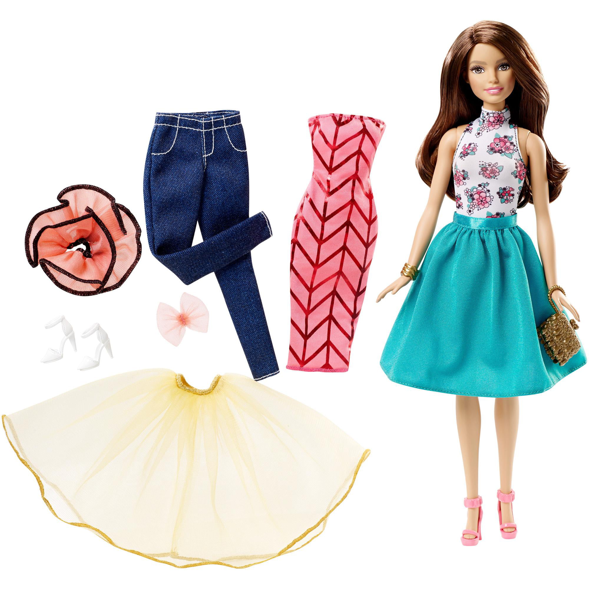 Barbie Fashion Mix N Match Doll - Teal, Gold Walmart.com