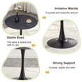 thumbnail image 4 of CQSXDA Round Dining Table 31.5 Inch Circle Tulip Table With Thickened Top & Metal Base Mid Century Modern Bistro Tab，Black+Gery, 4 of 11